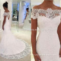High Quality New Fashion Off The Shoulder Bridal Gown Custom White Mermaid Lace Wedding Dresses MW2548